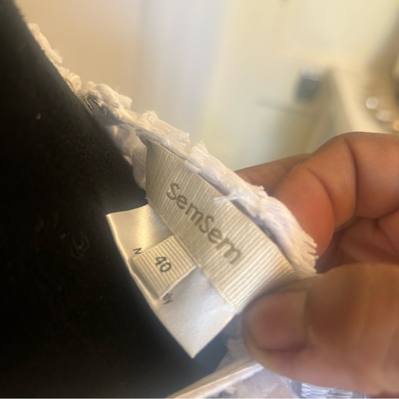 SEMSEM 100% Silk Embroidered White Leaf Pattern Maxi Dress Boho Resort Coastal - Picture 5 of 11